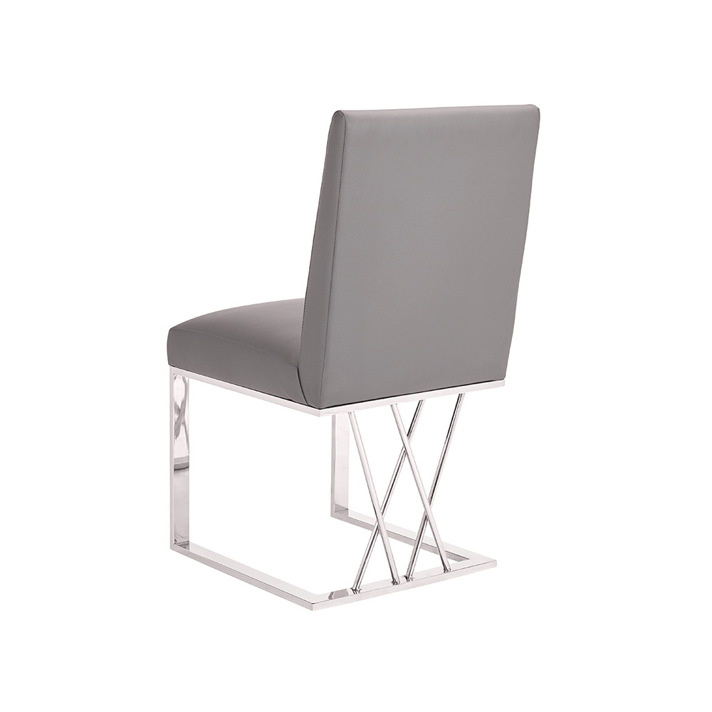 Martini Dining Chair: Grey Leatherette